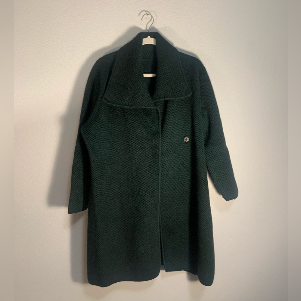 Vintage Dark Green Collar Coat/ Thick Warm Cozy Cardigan 💚✨